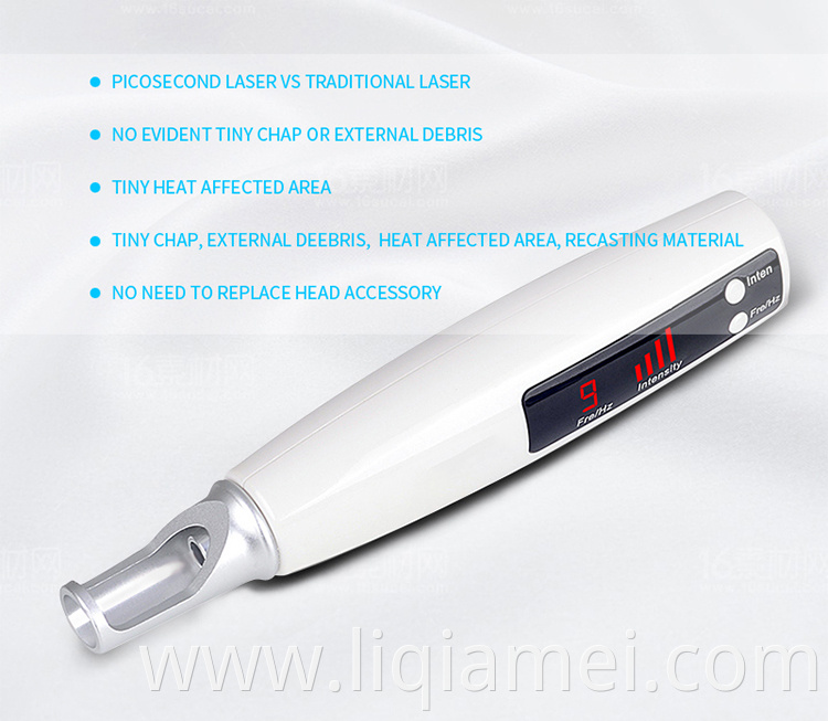 Portable blue/red light tattoo mole freckle removal picosecond laser pen